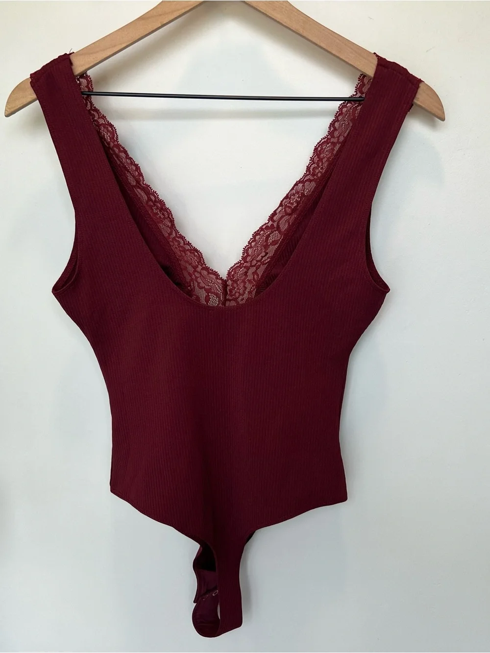 NWT Free People Intimately Women's First Call Bodysuit Pomegranite Wine - size S